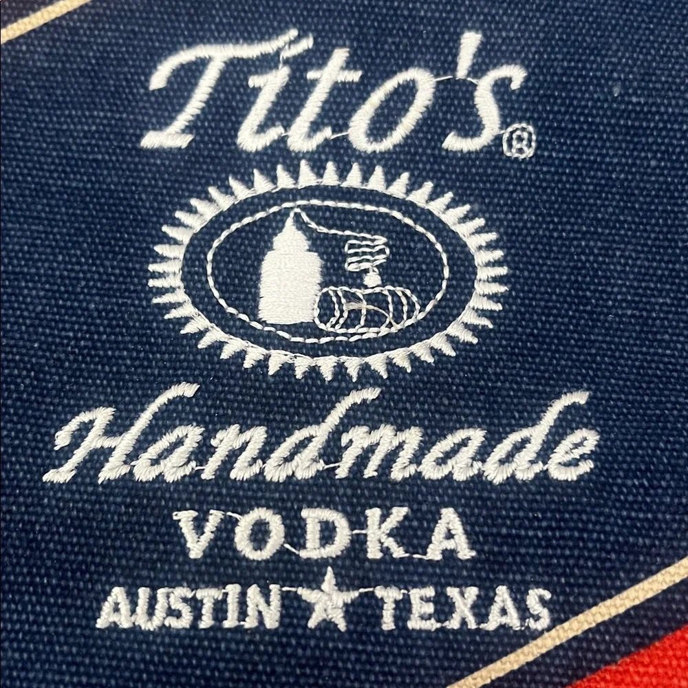 Tito's Vodka Patriotic Commemorative Canvas Embroidered Bottle Holder Bag Sleeve